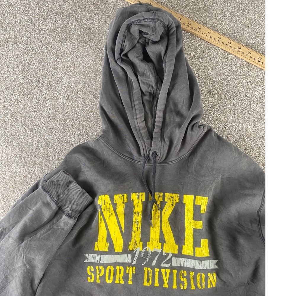 Nike Sportswear Hoodie Mens Large Gray Yellow 1972 Sport Division 349755-060